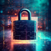 lock with colorful background