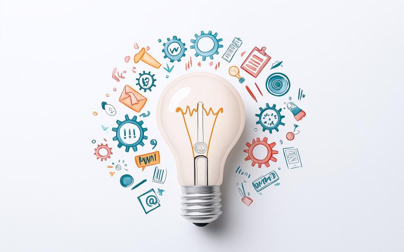 light bulb with graphics