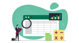 market trends and magnifying glass